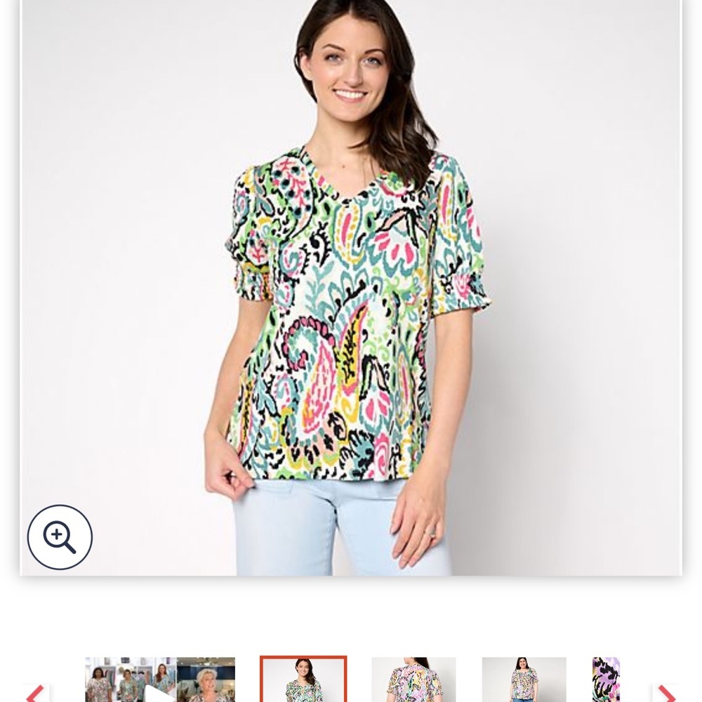 Belle by Kim Gravel Multicolor Paisley Blouse